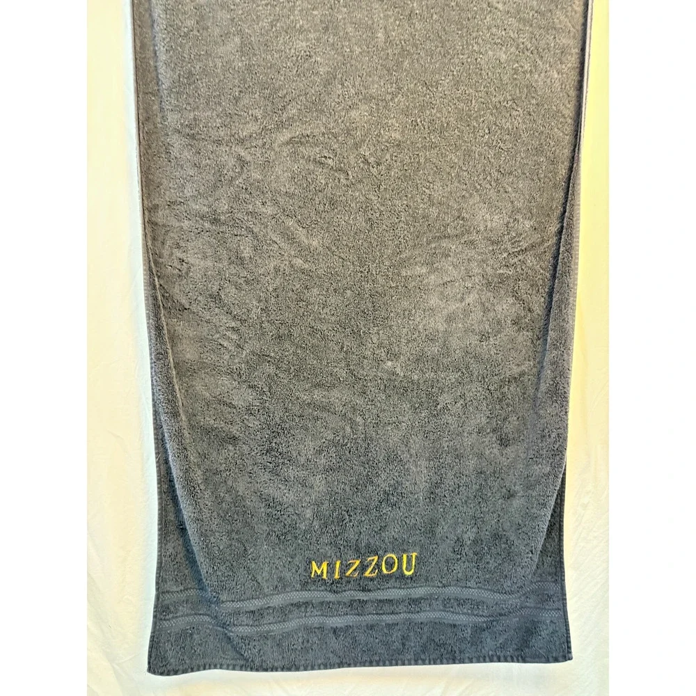 University of Missouri Black Bath Towel Gold Embroidered Logo Mizzou College